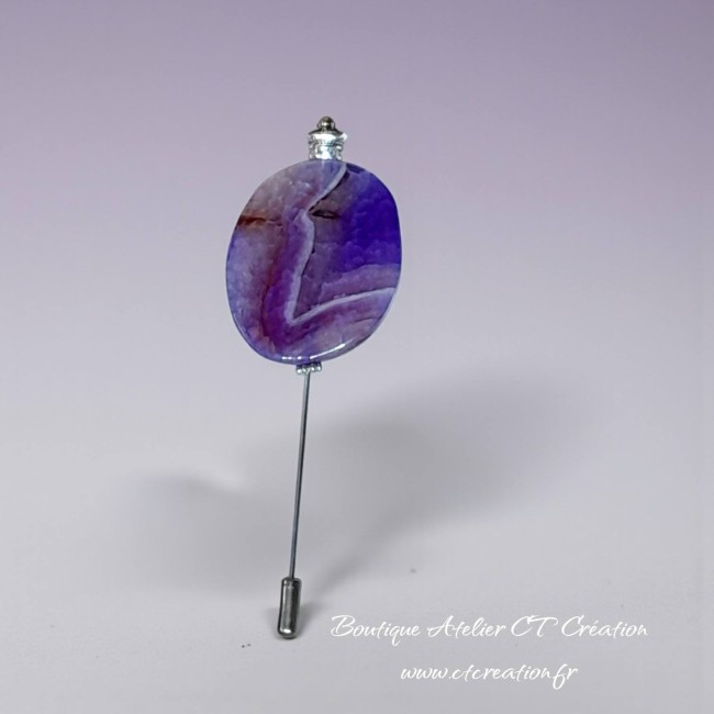 Fibule grande agate violette 5