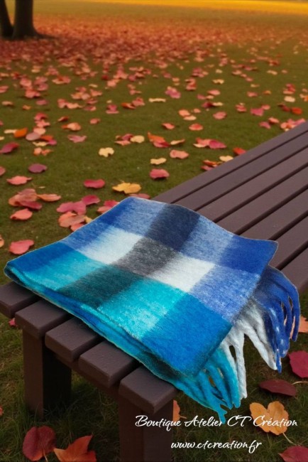 grande echarpe carreaux bleu sz23311-5 -2