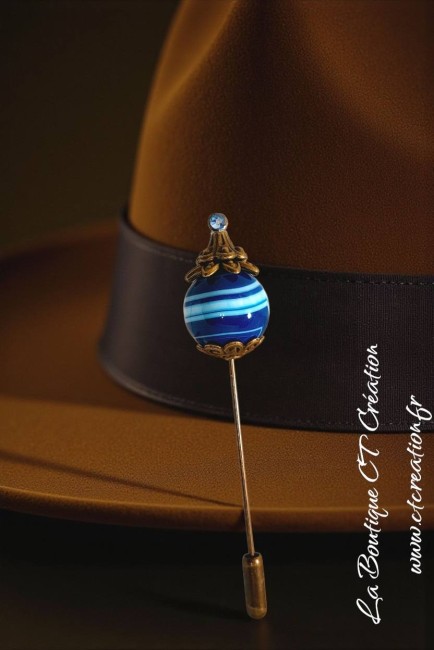 Agate bleue bronze 5cm 1