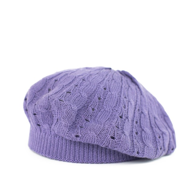 béret laine ajouré lavande cz21473-3