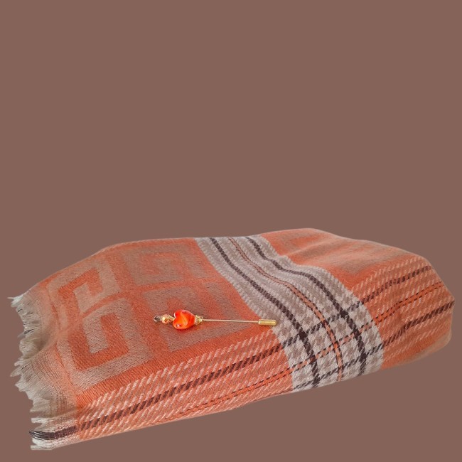 Fibule perle coeur orange verre murano 1