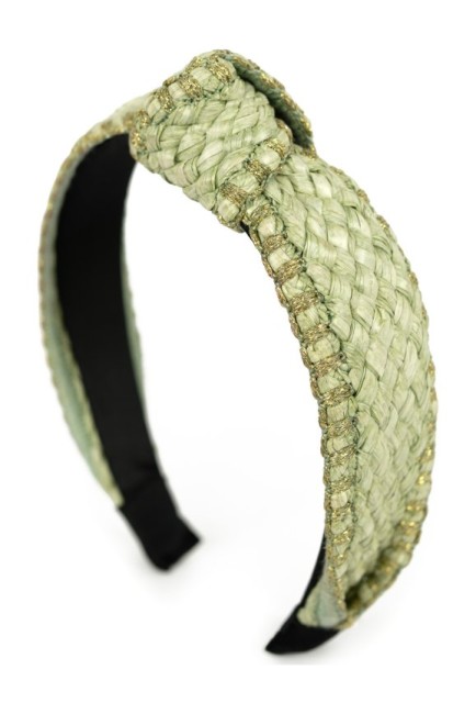 bandeau noeud vert clair pailleté