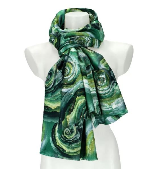 x763 Foulard floral vert