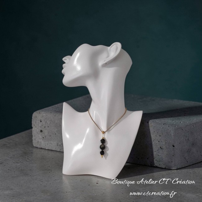 Obidienne 3 perles 7