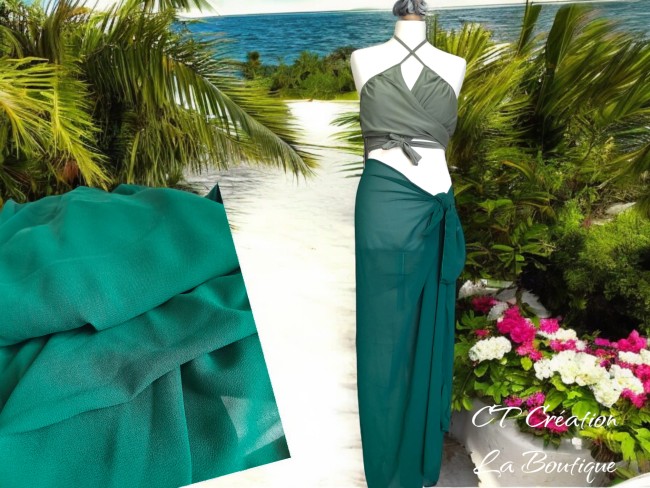 paréo voile vert emeraude