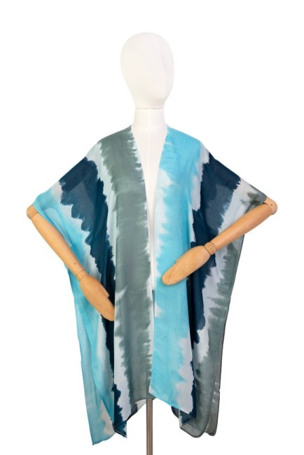 paréo tie and dye bleu et turquoise