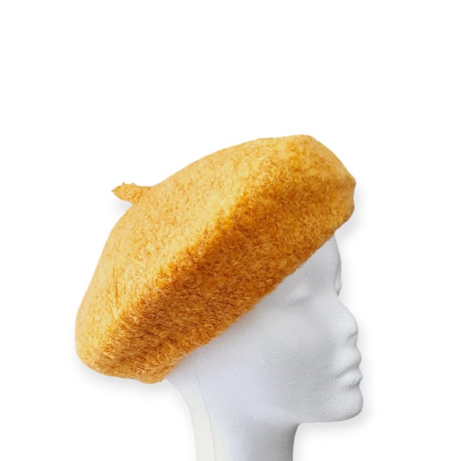 jy211 beret maille bouclettes jaune6