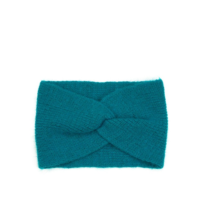 bandeau laine angora point mousse turquoise cz23911-2