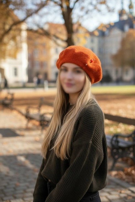 Fibule perle coeur orange verre murano 6