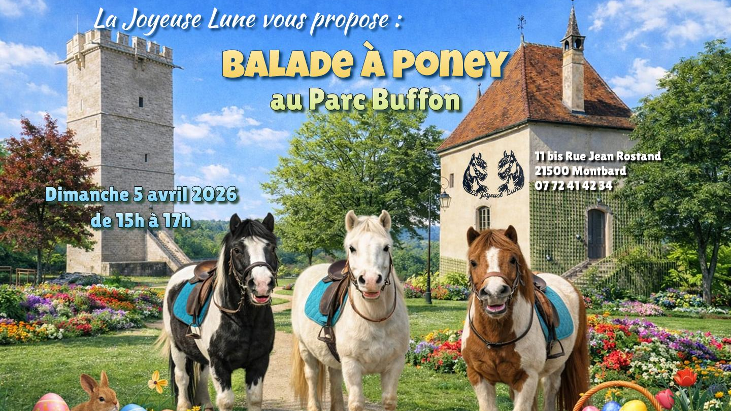 Balade à Poney au parc Buffon pour pacques