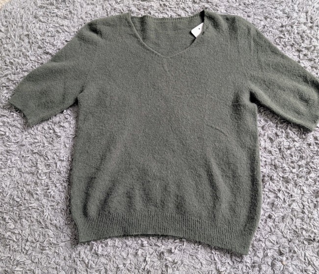 Pull col V MC coloris kaki