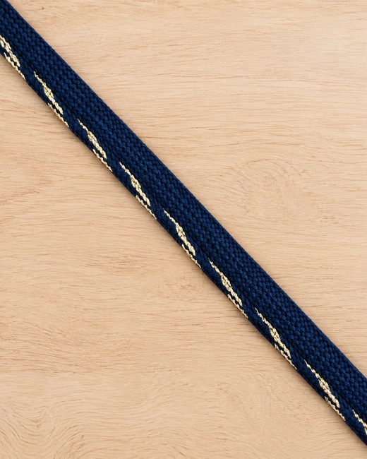 Passepoil marine avec lurex doré pour sacs, trousses et accessoires couture