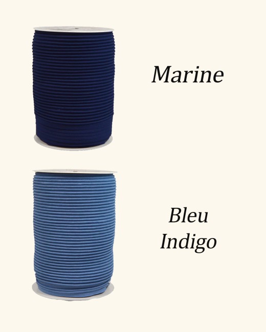 Passepoil coton uni bleu indigo ou marine au choix