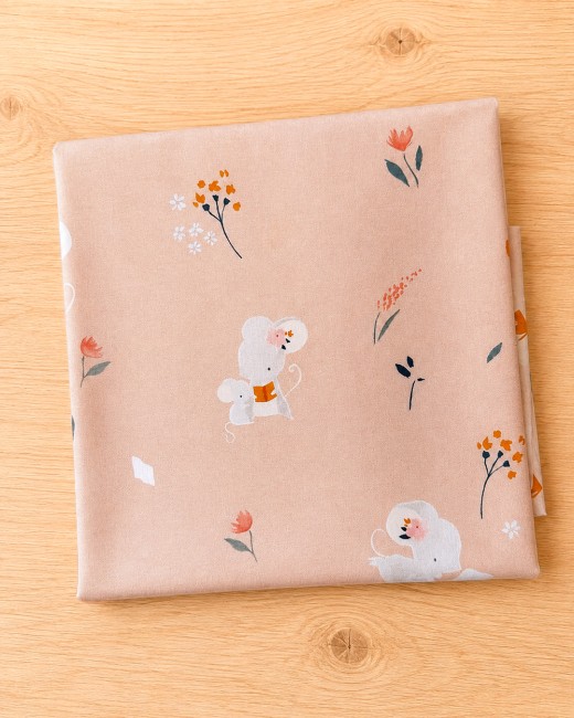 Coupon 100% coton Popeline Little Rat & Friends
