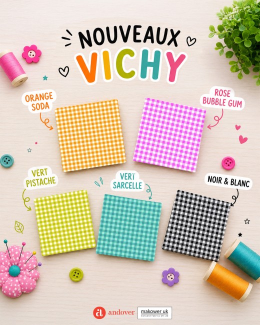 Vichy Makower / Andover, nom des couleurs