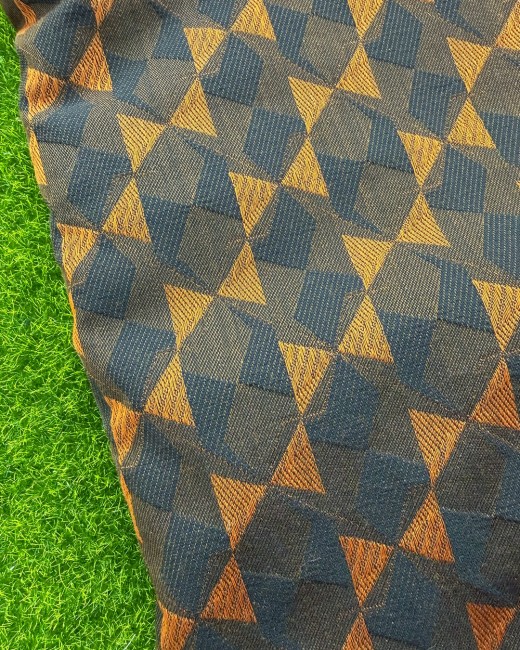 Tissu jacquard Ratti – Rouille et Noir