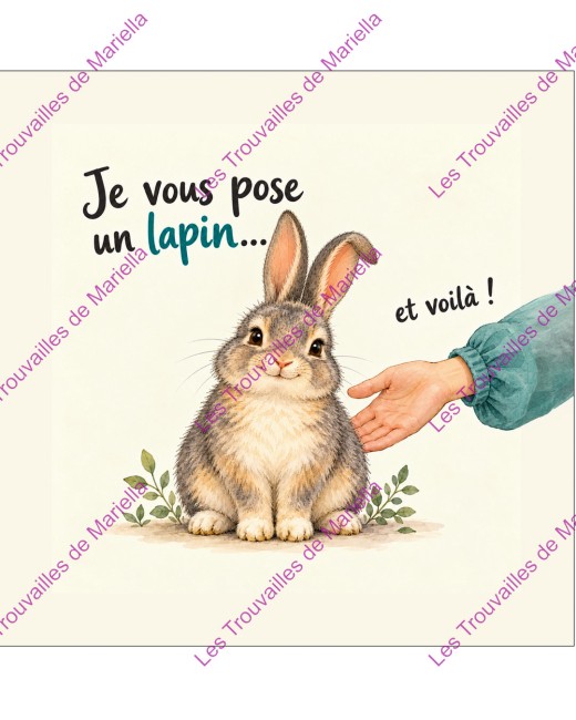 Un lapin malicieux et un jeu de mots plein d’humour. "Un lapin malicieux et un jeu de mots plein d’humour."