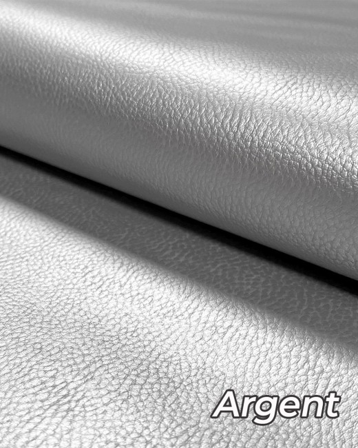 Simili cuir métallisé argent