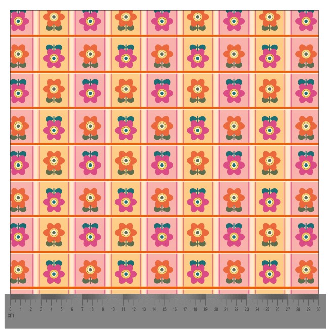Coupon créatif 50 x 70 cm Floraison Pop "Coupon créatif 50 x 70 cm Floraison Pop"