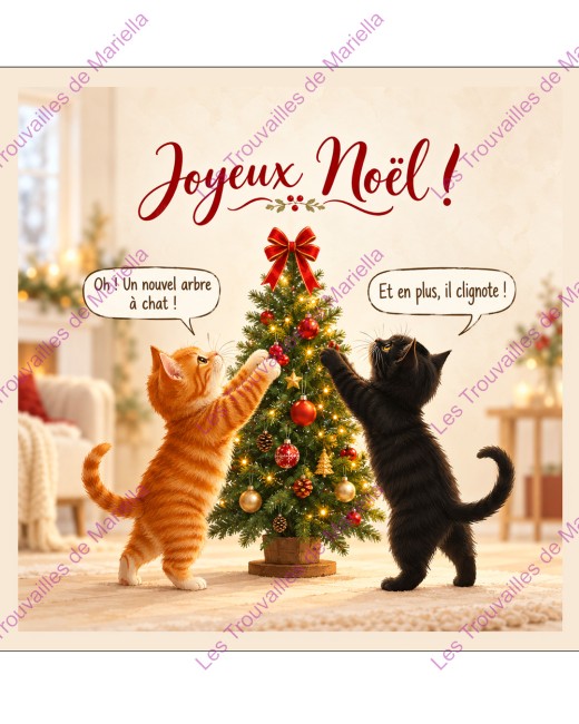 Deux chats prennent le sapin de Noël pour un arbre à chat ! "Deux chats prennent le sapin de Noël pour un arbre à chat ! "