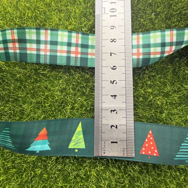 Ruban de Noël double face, satiné, 25mm de largeur