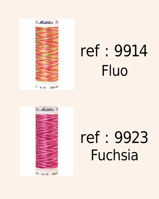 Fils Mettler Multicolor fluo 9914 et fuchsia 9923