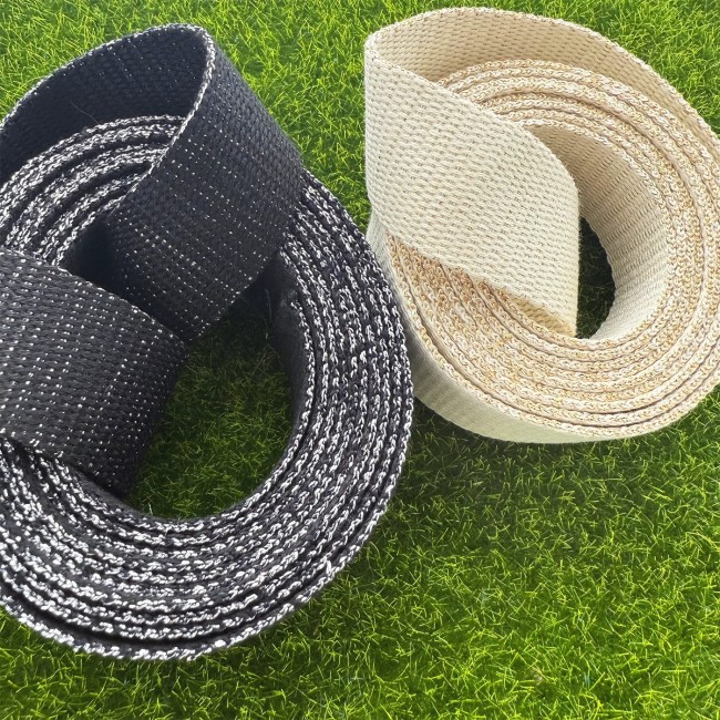 Sangles lurex 30 mm – Noir argent et écru or