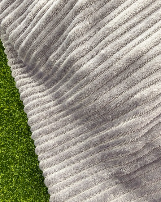 Velours grosses côtes léger gris