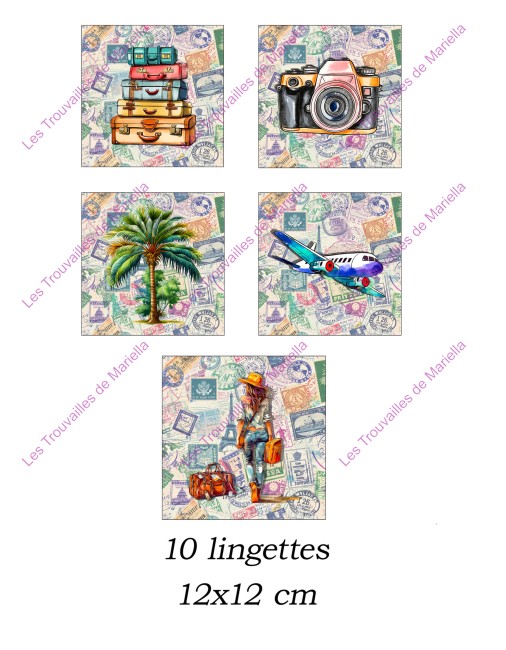 Lingettes lavables Prête à Décoller à coudre – Panneau 10 pièces