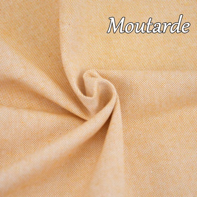 Toile recyclée pour accessoires – détail matière coloris moutarde