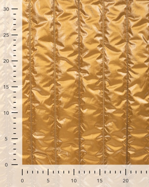 Tissu doudoune matelassé karla Ocre, avec règle