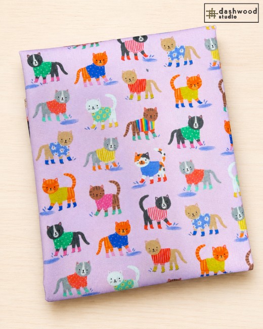 Tissu Dashwood – Collection Splash par Katie McFarlane : chats sur fond rose