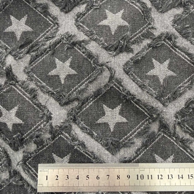 Jean étoilé noir – échelle du motif