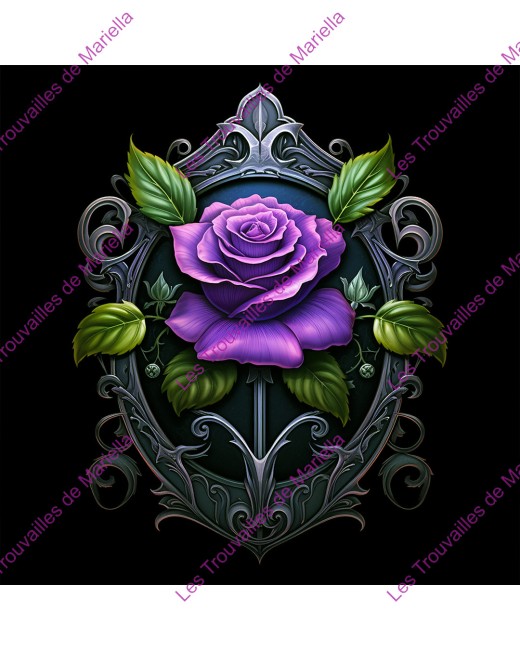 Panneau Coton Rose Violette 45x45 cm