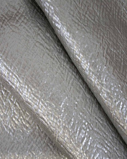 Simili Scalia effet écailles, coloris argent