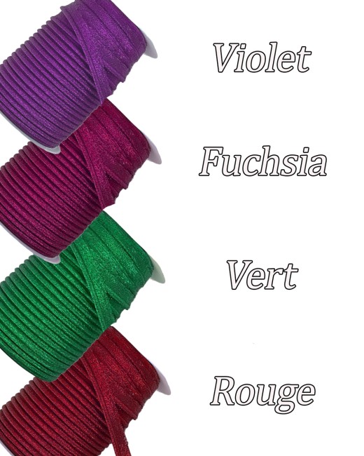 Passepoils lurex violet, fuchsia, vert, ou rouge au choix