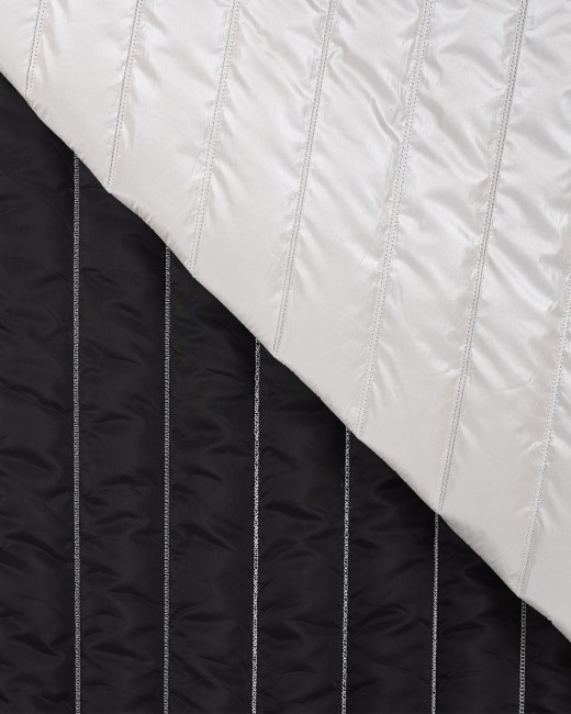 Tissu doudoune matelassé karla Écru, vue des 2 faces