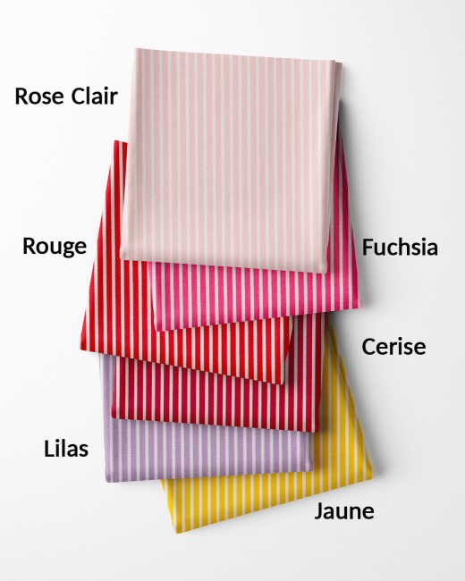Popeline Rayée Coton Poppy Fabrics – Exemples de coloris disponibles