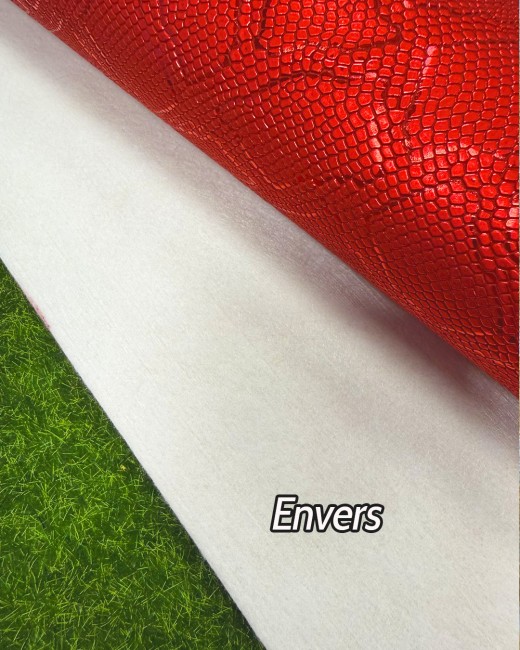 Vue envers coupon simili rouge cobra