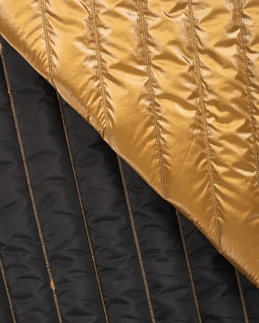 Tissu doudoune matelassé karla Ocre, vue des 2 faces
