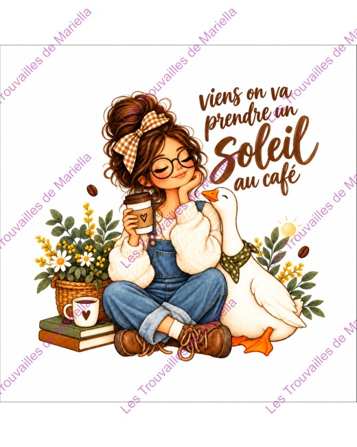 Illustration Un soleil au café : une petite fille et son oie dans un univers plein de douceur "Illustration Un soleil au café : une petite fille et son oie dans un univers plein de douceur"