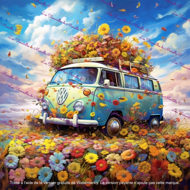 Coupon 100% coton Combi fleuri