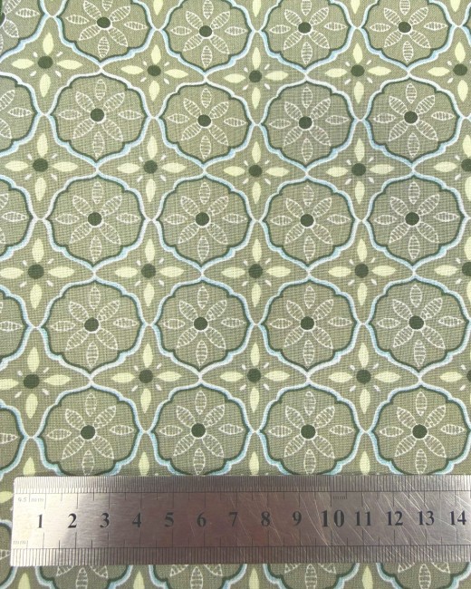 Tissu coton cretonne Suez avec règle pour échelle motifs