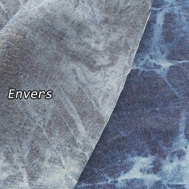 Jean tie and dye bleu – recto et envers du denim
