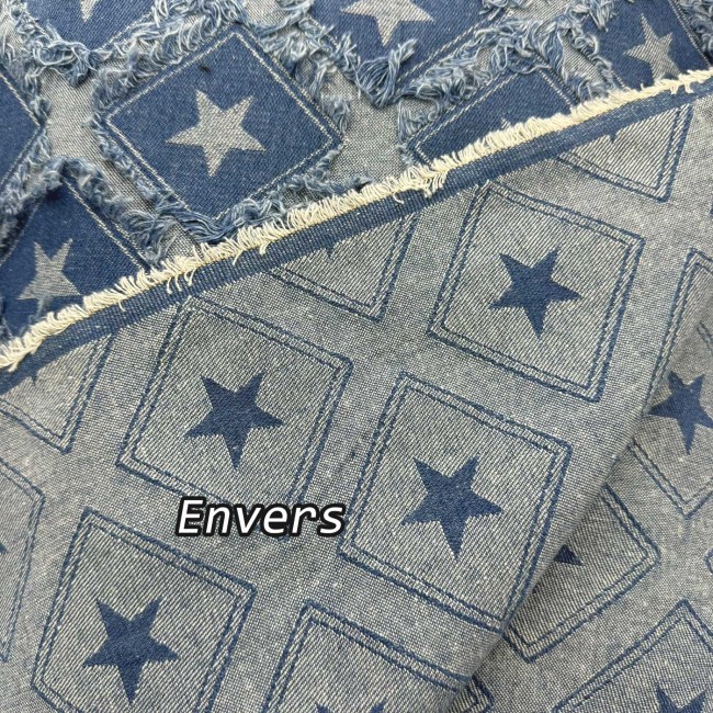 Envers du jean étoilé bleu