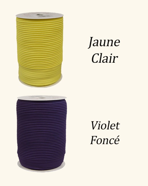 Passepoil coton uni violet foncé ou jaune clair au choix
