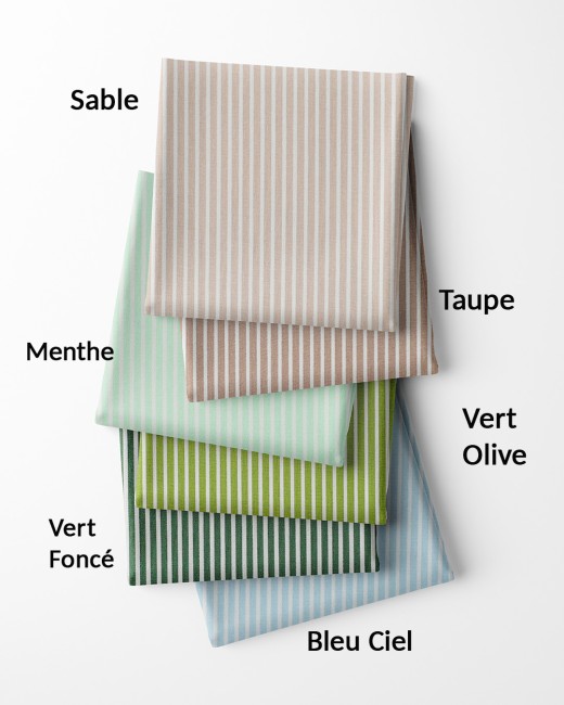 Popeline Rayée Coton Poppy Fabrics – Exemples de 6 coloris disponibles