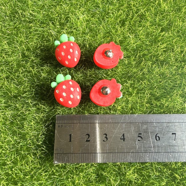 boutons-fraise-avec-regle-pour-echelle