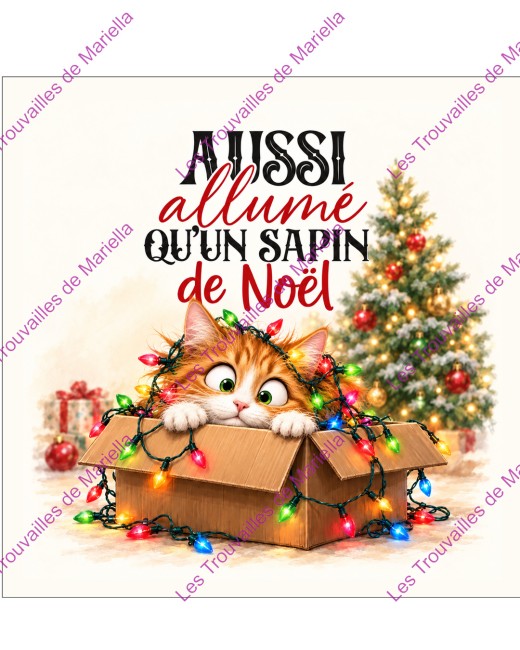 X037_ Aussi allumé qu’un sapin – Chat (précommande)