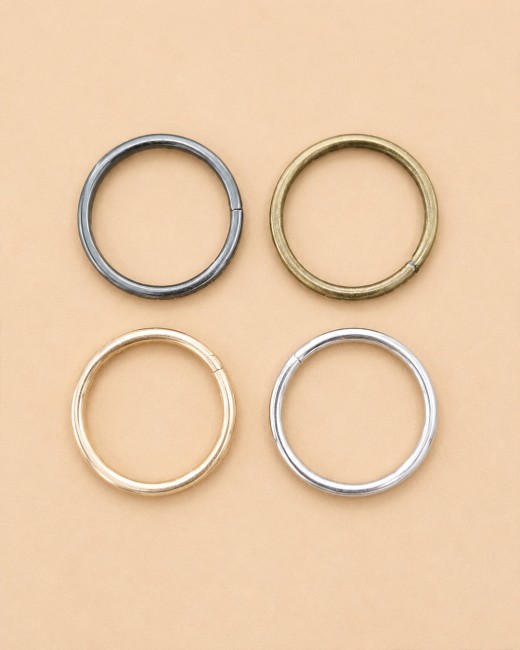 Anneau rond métallique pour sangle, disponible en 25 mm et 30 mm